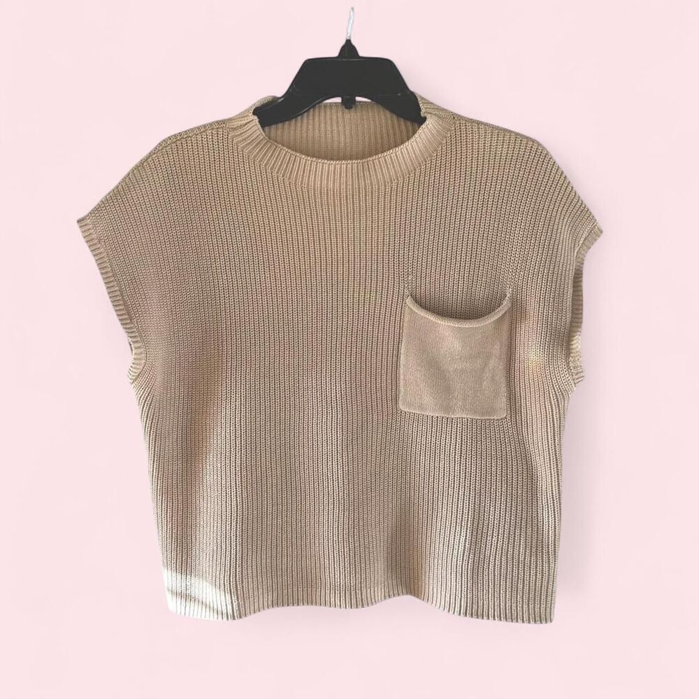 Source-unknown Women's Cream and Tan Jumper